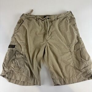 Ralph‎ Lauren Polo Jeans Company Shorts Mens 40 Brown Khaki Cargo Baggy Y2K